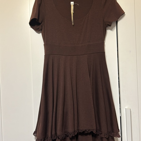 Uncle Frank Brown Dress Fit n Flare Short Sleeve Dress Size Small - Picture 7 of 10
